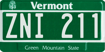 VT license plate ZNI211