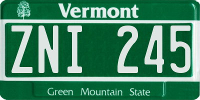 VT license plate ZNI245