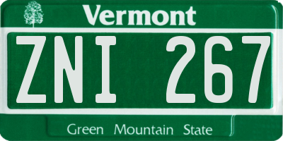 VT license plate ZNI267