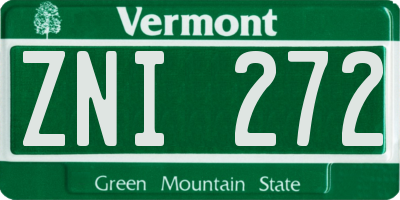 VT license plate ZNI272