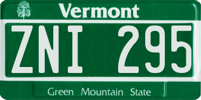 VT license plate ZNI295