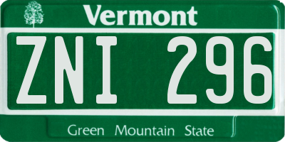 VT license plate ZNI296