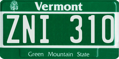 VT license plate ZNI310