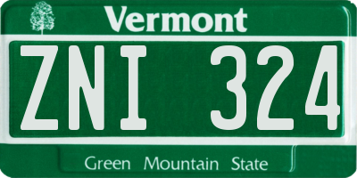 VT license plate ZNI324