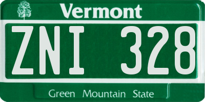 VT license plate ZNI328