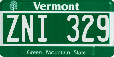 VT license plate ZNI329