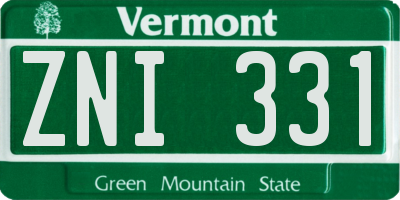 VT license plate ZNI331