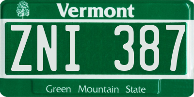 VT license plate ZNI387