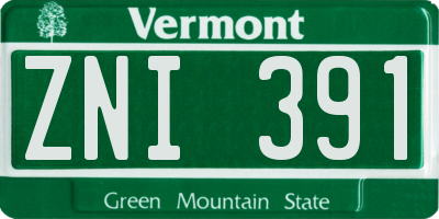 VT license plate ZNI391