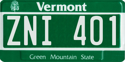 VT license plate ZNI401