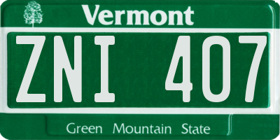 VT license plate ZNI407