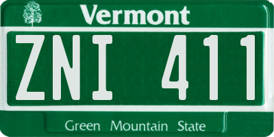 VT license plate ZNI411