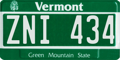 VT license plate ZNI434