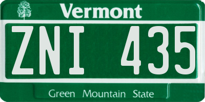VT license plate ZNI435