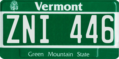 VT license plate ZNI446