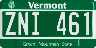 VT license plate ZNI461