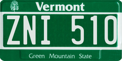 VT license plate ZNI510