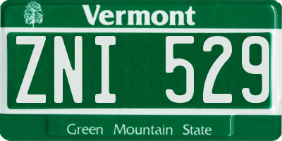 VT license plate ZNI529
