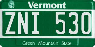 VT license plate ZNI530