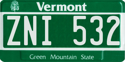 VT license plate ZNI532