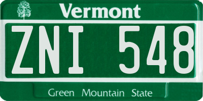VT license plate ZNI548