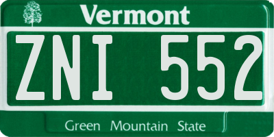 VT license plate ZNI552