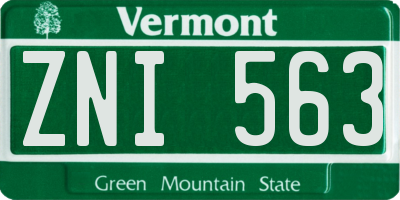 VT license plate ZNI563