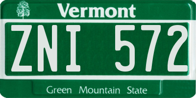 VT license plate ZNI572