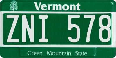 VT license plate ZNI578