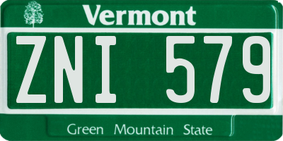 VT license plate ZNI579