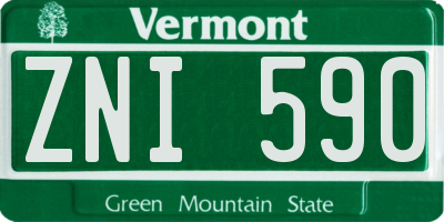 VT license plate ZNI590