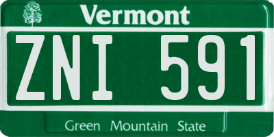 VT license plate ZNI591