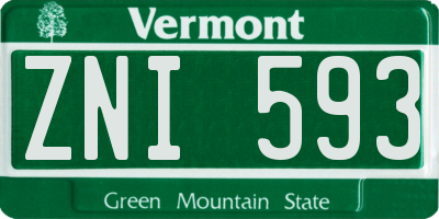 VT license plate ZNI593