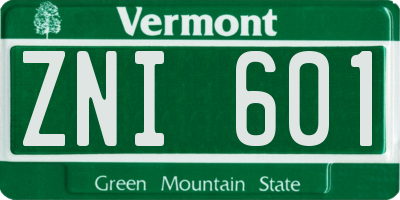 VT license plate ZNI601