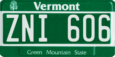 VT license plate ZNI606