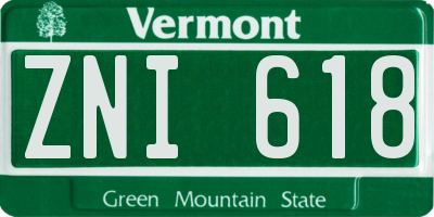 VT license plate ZNI618