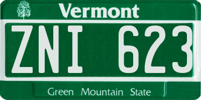 VT license plate ZNI623