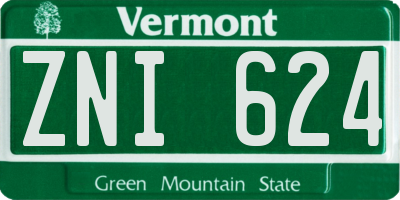VT license plate ZNI624
