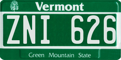 VT license plate ZNI626