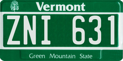 VT license plate ZNI631