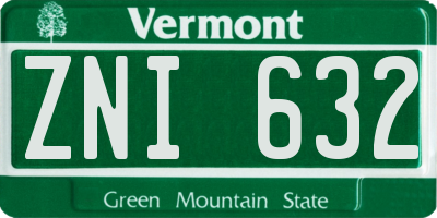 VT license plate ZNI632