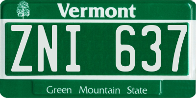 VT license plate ZNI637