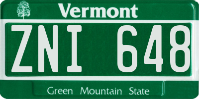 VT license plate ZNI648