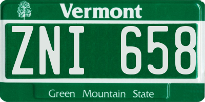 VT license plate ZNI658