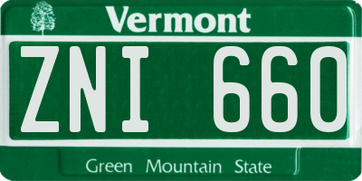 VT license plate ZNI660
