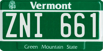 VT license plate ZNI661