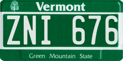 VT license plate ZNI676