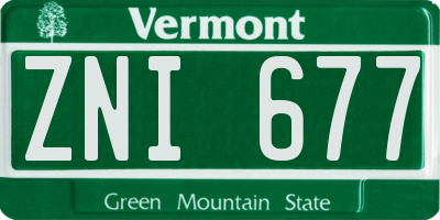 VT license plate ZNI677
