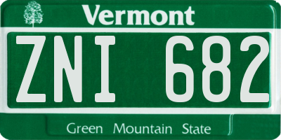 VT license plate ZNI682