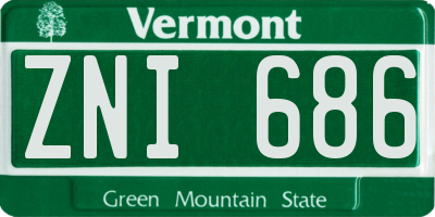 VT license plate ZNI686
